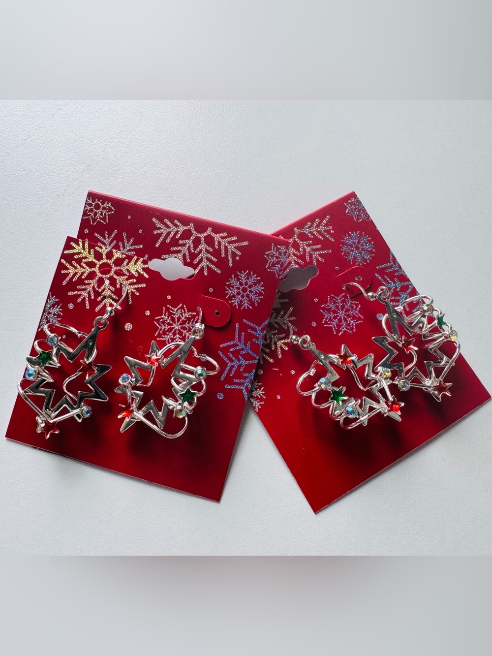Silver Star Holiday Earrings